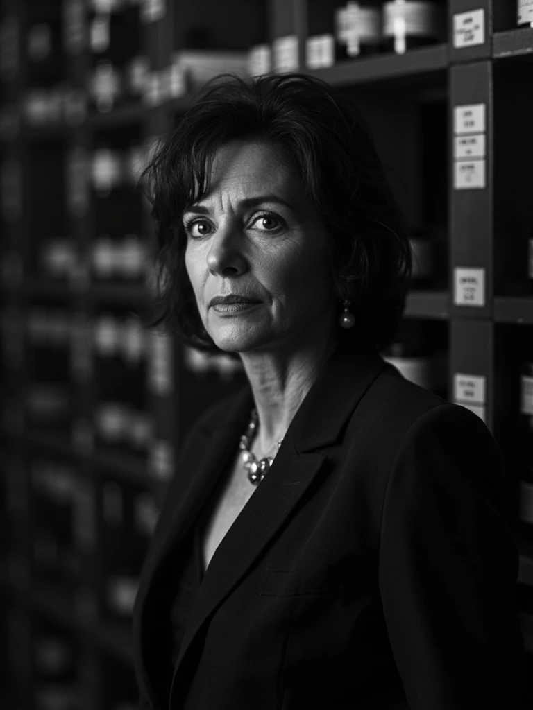 Portrait of Anika Sølver, Editor-in-Chief of 1MOV, standing in the restoration archive.